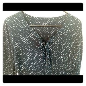 LS tee by LOFT dark teal polka dot